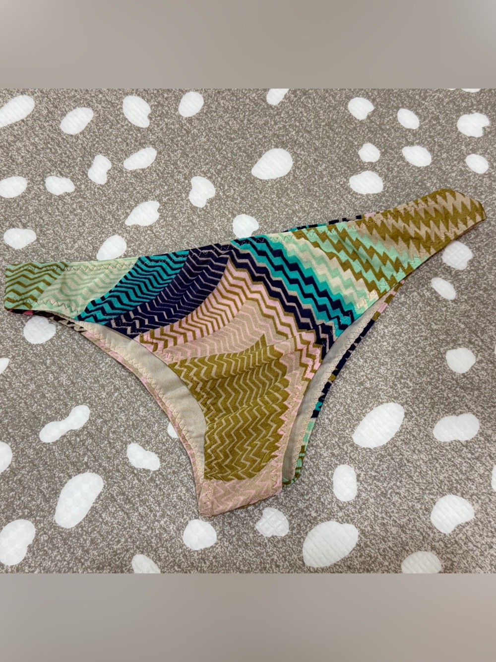 Vintage Missoni Mare bikini bottoms undies panties mesh micro zigzag colorful